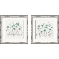 Framed Wildflowers Turquoise 2 Piece Framed Art Print Set