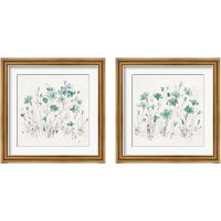 Framed Wildflowers Turquoise 2 Piece Framed Art Print Set