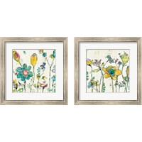 Framed 'Garden Cream 2 Piece Framed Art Print Set' border=