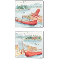 Framed 'Lake Moments 2 Piece Canvas Print Set' border=