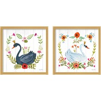 Framed Swan Love 2 Piece Framed Art Print Set