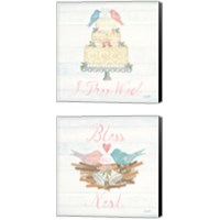 Framed 'Lovebirds  2 Piece Canvas Print Set' border=