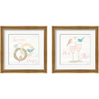 Framed 'Lovebirds  2 Piece Framed Art Print Set' border=