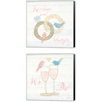 Framed 'Lovebirds  2 Piece Canvas Print Set' border=