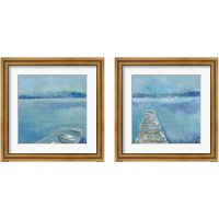 Framed 'Lake Edge 2 Piece Framed Art Print Set' border=
