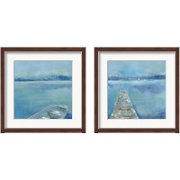 Framed 'Lake Edge 2 Piece Framed Art Print Set' border=