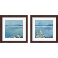 Framed 'Lake Edge 2 Piece Framed Art Print Set' border=