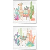 Framed 'Lovely Llamas 2 Piece Canvas Print Set' border=