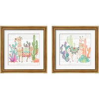 Framed 'Lovely Llamas 2 Piece Framed Art Print Set' border=