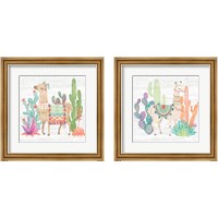 Framed 'Lovely Llamas 2 Piece Framed Art Print Set' border=