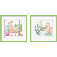 Framed 'Lovely Llamas 2 Piece Framed Art Print Set' border=