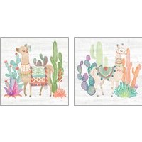 Framed 'Lovely Llamas 2 Piece Art Print Set' border=