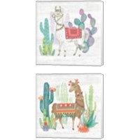 Framed 'Lovely Llamas 2 Piece Canvas Print Set' border=