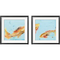 Framed 'Fish in the Sea Aqua 2 Piece Framed Art Print Set' border=