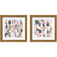 Framed 'Grey Pink Mist 2 Piece Framed Art Print Set' border=