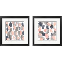 Framed 'Grey Pink Mist 2 Piece Framed Art Print Set' border=