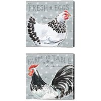 Framed 'Roosters Call 2 Piece Canvas Print Set' border=