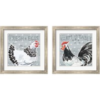 Framed 'Roosters Call 2 Piece Framed Art Print Set' border=