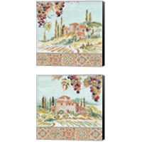 Framed 'Tuscan Breeze 2 Piece Canvas Print Set' border=