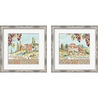 Framed 'Tuscan Breeze 2 Piece Framed Art Print Set' border=