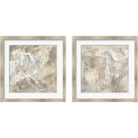 Framed 'White Horse 2 Piece Framed Art Print Set' border=