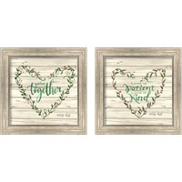Framed 'Heart Wreath 2 Piece Framed Art Print Set' border=