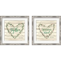 Framed 'Heart Wreath 2 Piece Framed Art Print Set' border=