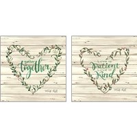 Framed 'Heart Wreath 2 Piece Art Print Set' border=