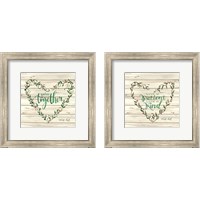 Framed 'Heart Wreath 2 Piece Framed Art Print Set' border=