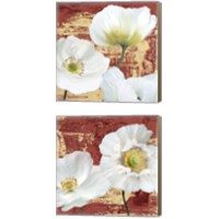 Framed Washed Poppies 2 Piece Canvas Print Set
