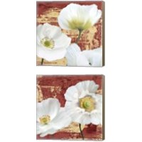 Framed 'Washed Poppies 2 Piece Canvas Print Set' border=
