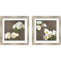 Framed 'White Callas 2 Piece Framed Art Print Set' border=