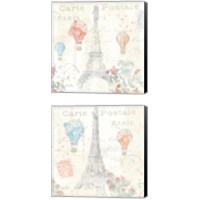 Framed 'Lighthearted in Paris 2 Piece Canvas Print Set' border=