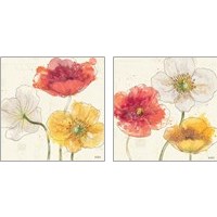 Framed Painted Poppies  2 Piece Art Print Set