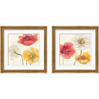 Framed 'Painted Poppies  2 Piece Framed Art Print Set' border=
