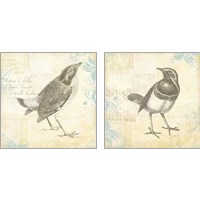 Framed Engraved Birds 2 Piece Art Print Set