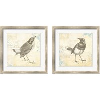 Framed 'Engraved Birds 2 Piece Framed Art Print Set' border=