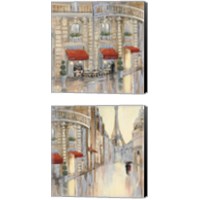 Framed Touring Paris Couple 2 Piece Canvas Print Set