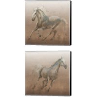 Framed 'Stallion on Leather 2 Piece Canvas Print Set' border=
