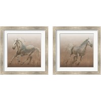 Framed Stallion on Leather 2 Piece Framed Art Print Set