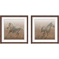 Framed 'Stallion on Leather 2 Piece Framed Art Print Set' border=