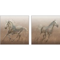 Framed 'Stallion on Leather 2 Piece Art Print Set' border=