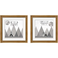 Framed Southwest Geo BW 2 Piece Framed Art Print Set