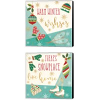 Framed Winter Wishes 2 Piece Canvas Print Set