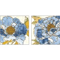 Framed 'Camilles Peony Indigo 2 Piece Art Print Set' border=