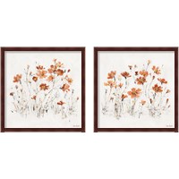 Framed Wildflowers Orange 2 Piece Framed Art Print Set