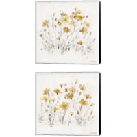 Framed 'Wildflowers Yellow 2 Piece Canvas Print Set' border=