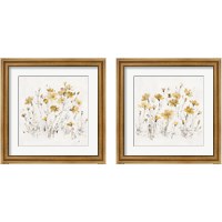 Framed 'Wildflowers Yellow 2 Piece Framed Art Print Set' border=