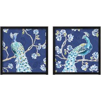 Framed Peacock Allegory Blue 2 Piece Framed Art Print Set