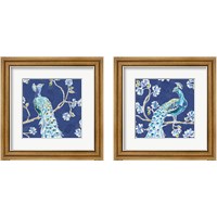 Framed Peacock Allegory Blue 2 Piece Framed Art Print Set
